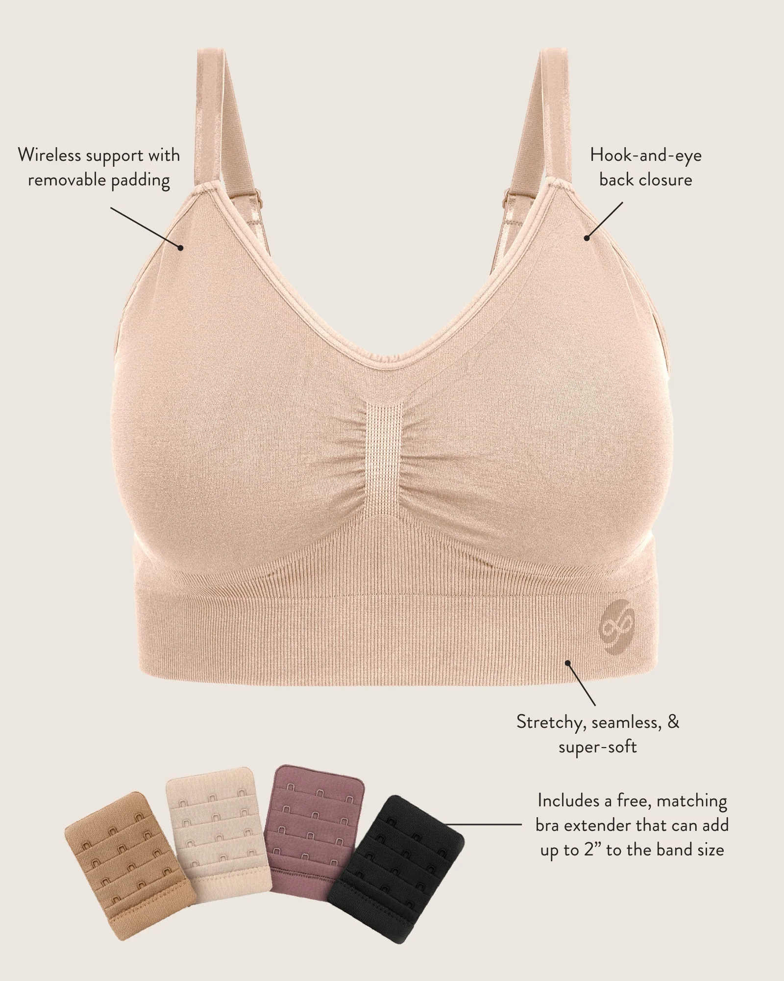 Nellie Sublime® Wireless Bra | Beige - Image 8